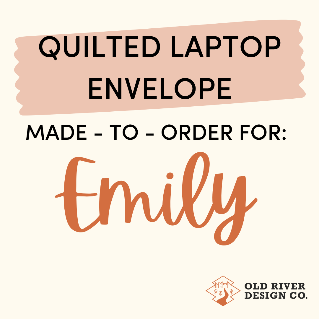 Custom Quilted Laptop Sleeve - Envelope Style