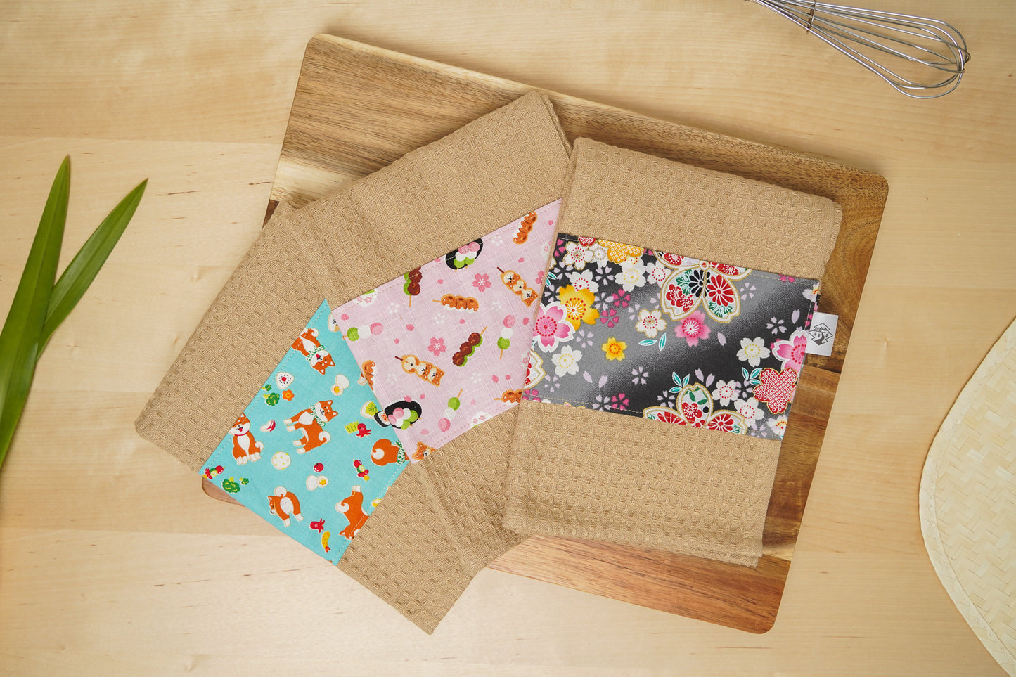 Dish Towel - Kimono Floral Black