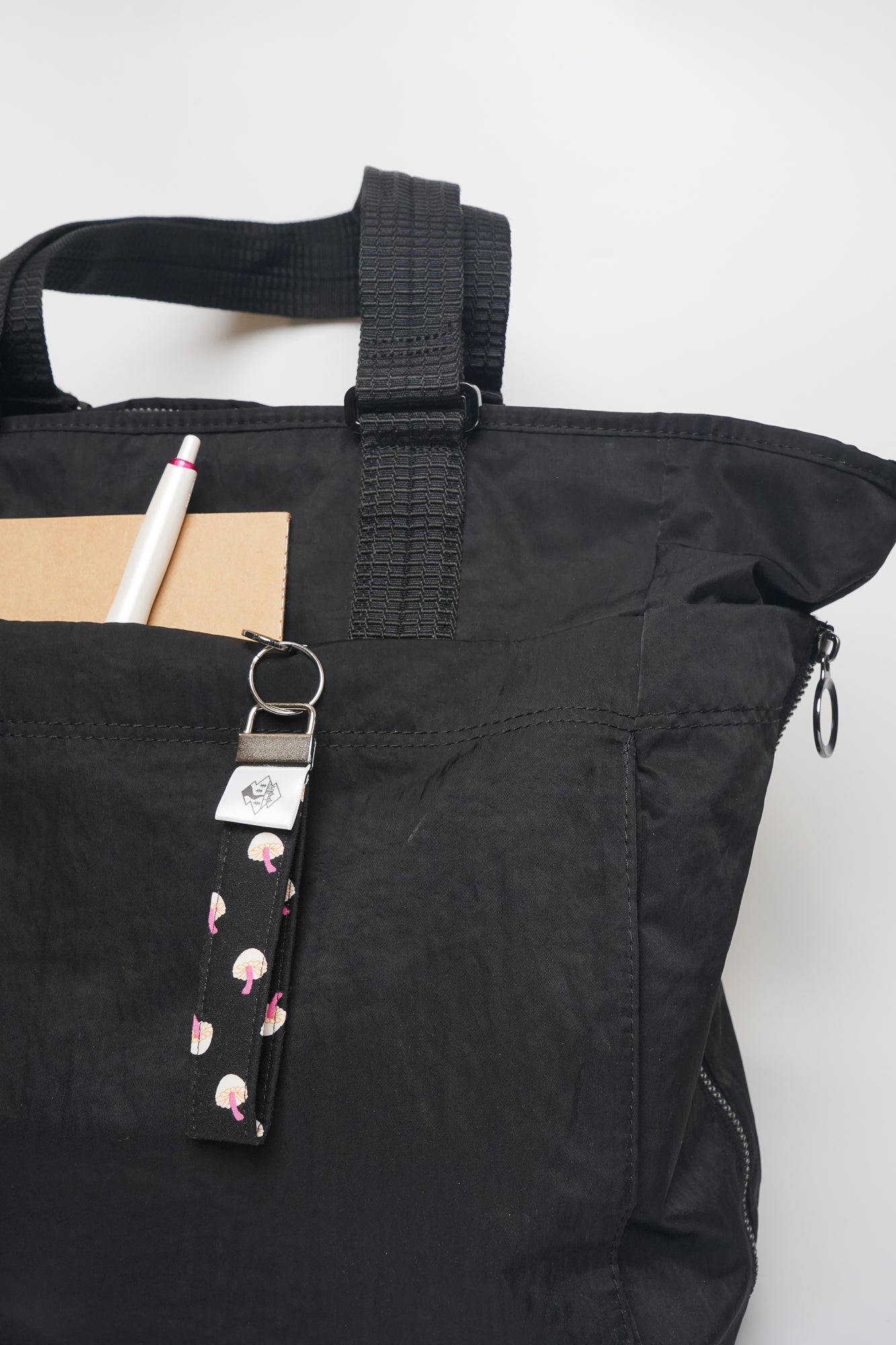 Key Fob Wristlet - Fall Mushroom Black