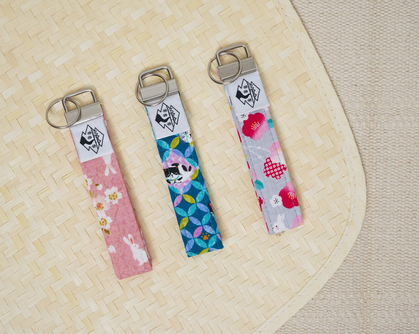 Key Fob Wristlet - Baby Bunnies + Floral
