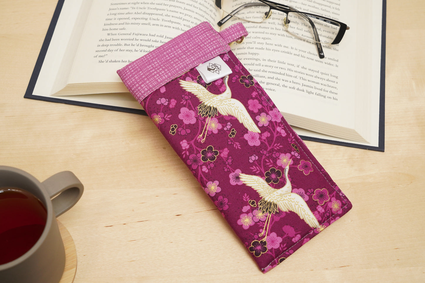 Sunglasses Case - Purple Cranes