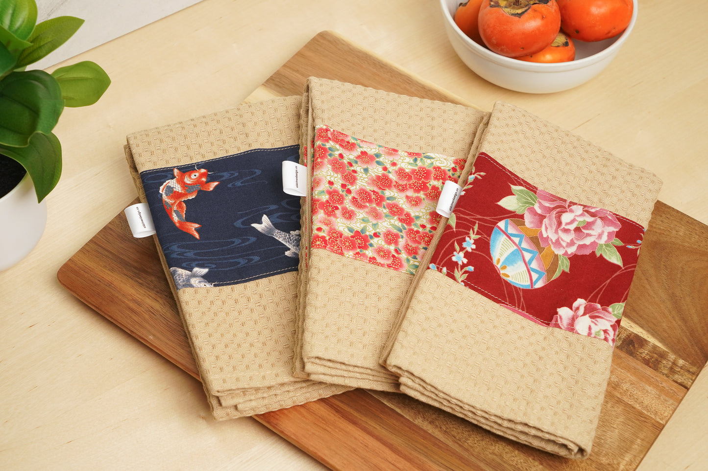 Dish Towel - Gold Blossoms