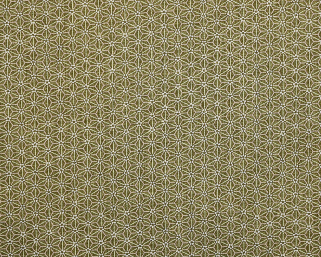 Green Asanoha Print - Dobby Fabric - Morikiku