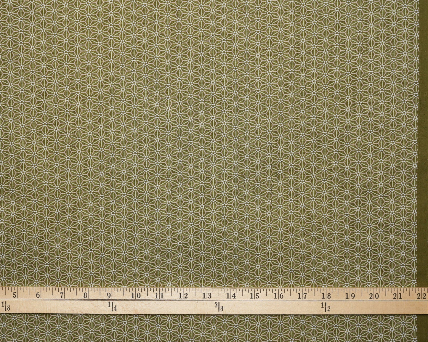 Green Asanoha Print - Dobby Fabric - Morikiku