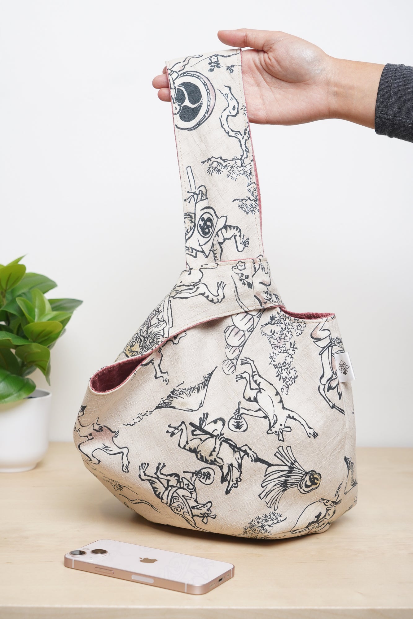 Japanese Knot Bag - Matsuri Frogs and Rabbits