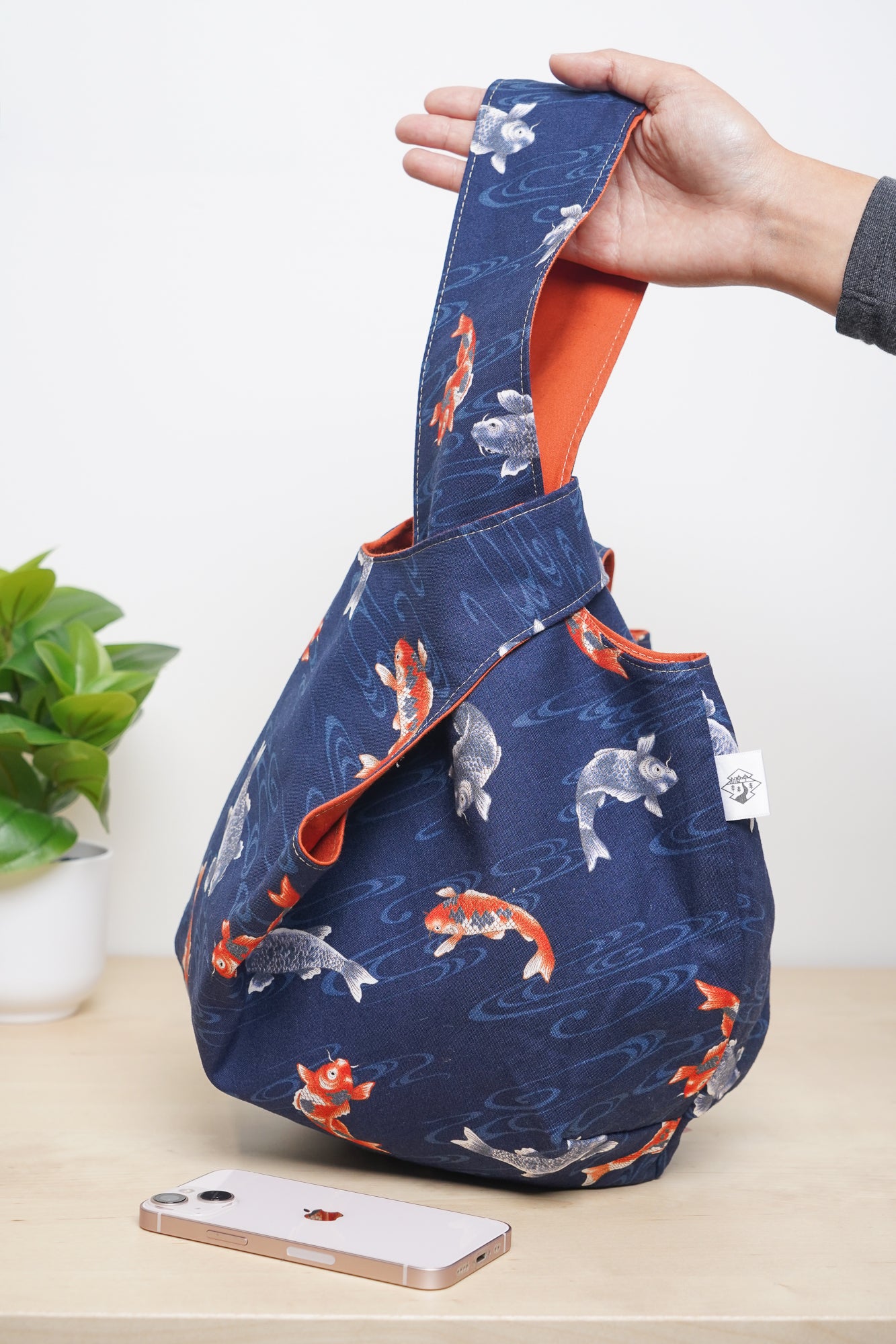 Japanese Knot Bag - Koi Pond