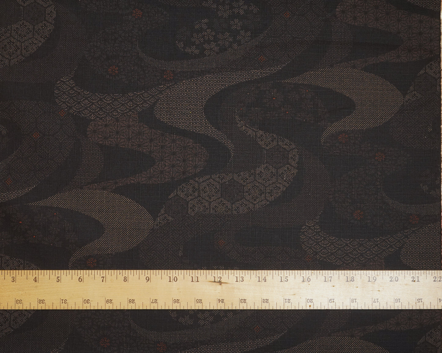 Printed Swirl Brown - Cotton Dobby Fabric -Senyo