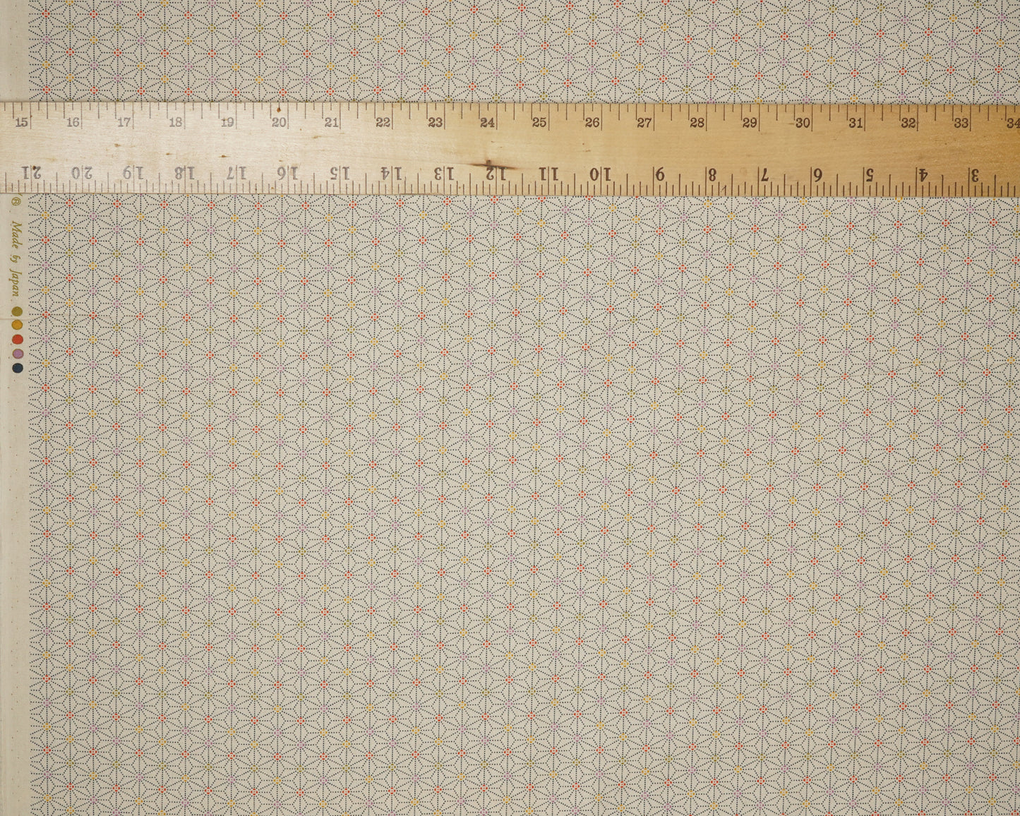 Asanoha Dots Beige on Cream - Cotton Fabric - Sevenberry