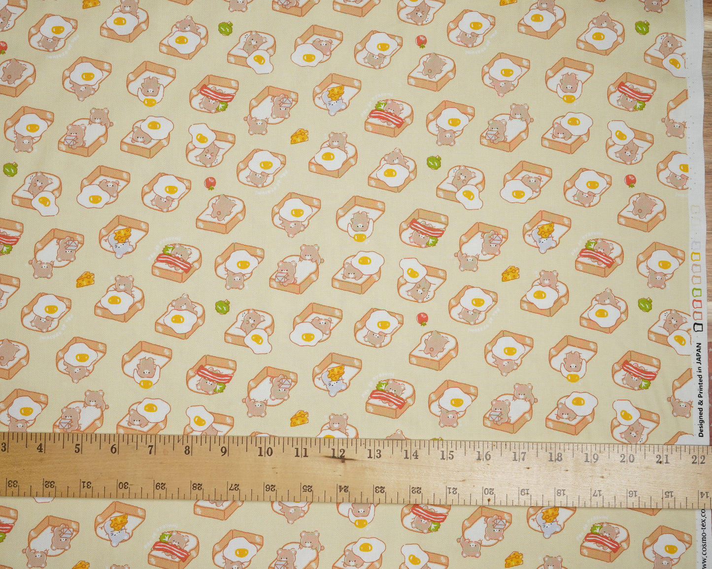 Teddy Bear Toast on Butter Yellow - Cotton Oxford - Cosmo