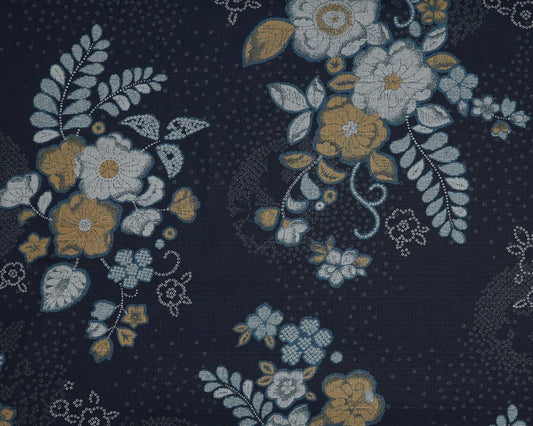 Floral pattern on a dark blue background