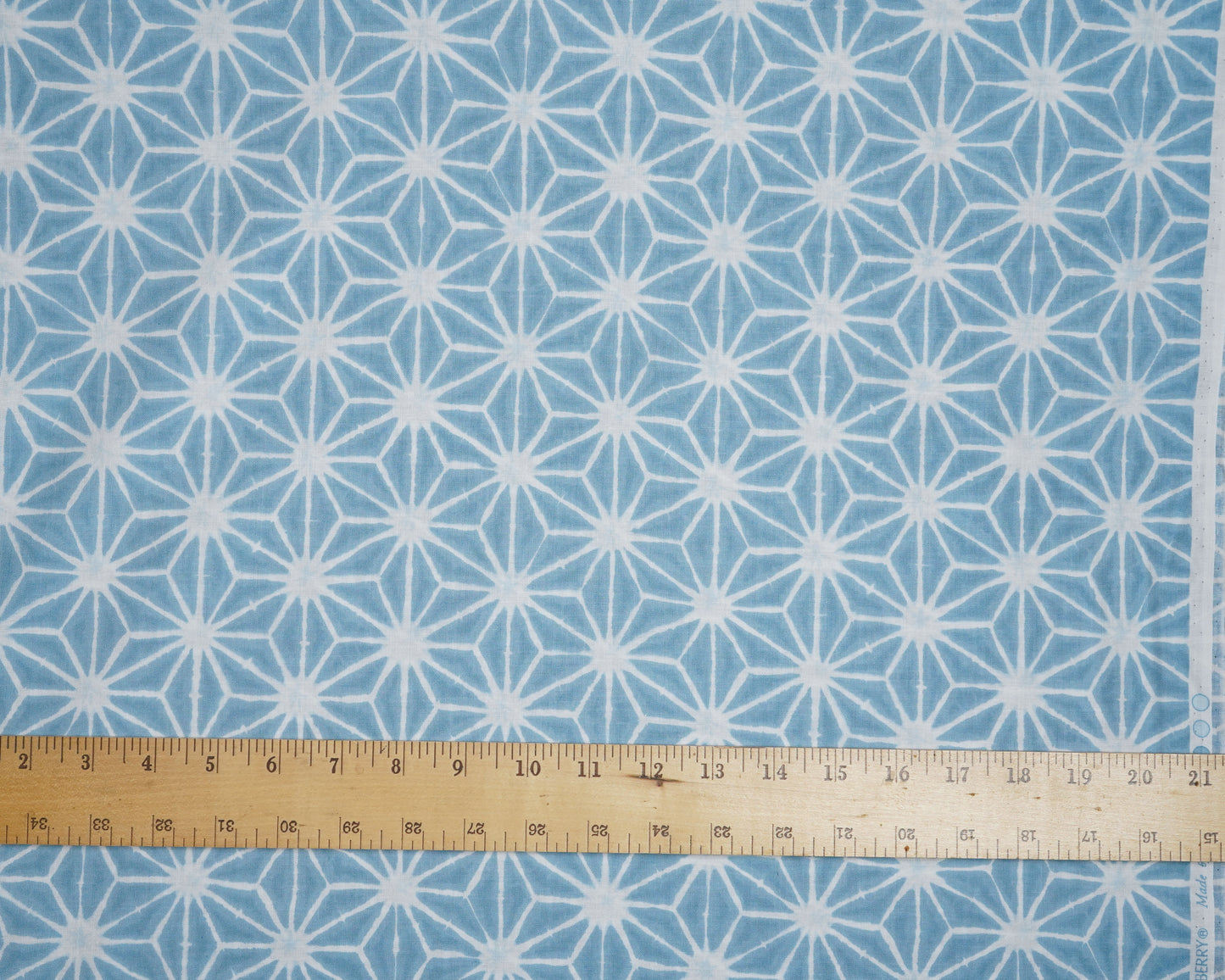 Faux Shibori Large Scale Asanoha in Light Blue - Cotton Fabric - Sevenberry