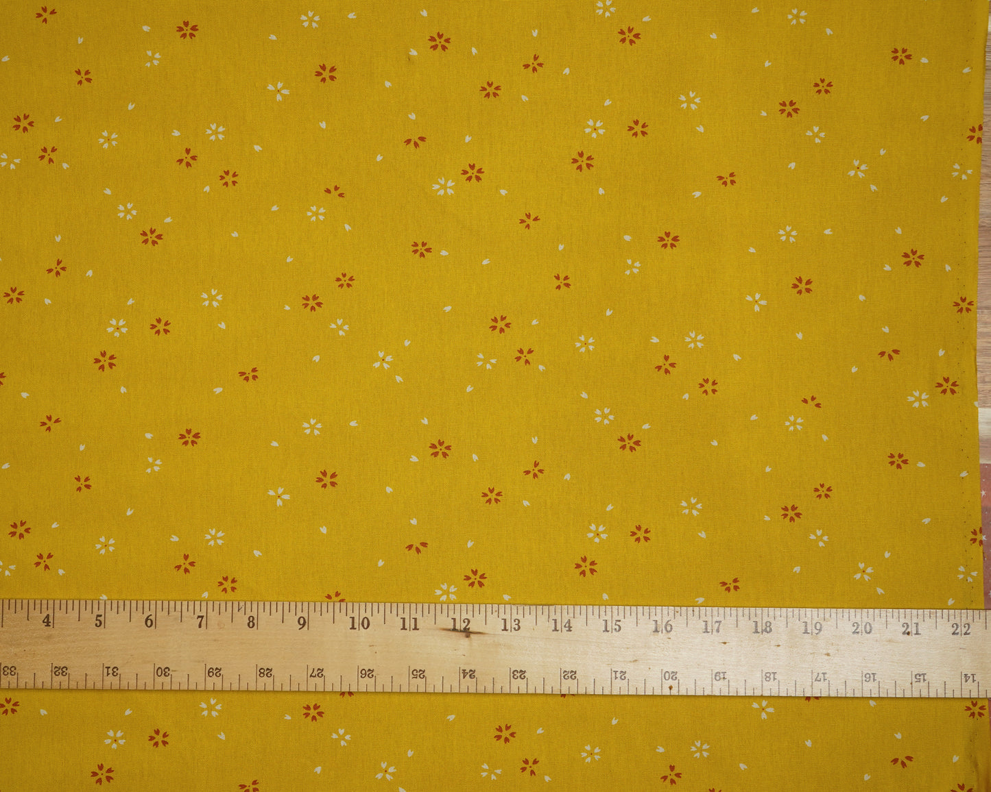 Low Volume Sakura on Yellow - Cotton Fabric - Yamaoka