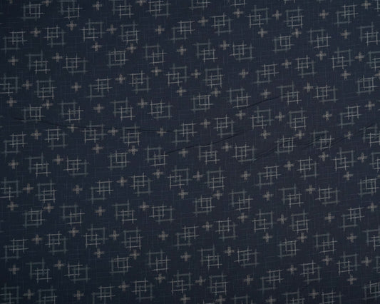 Navy blue fabric with small geometric pattern