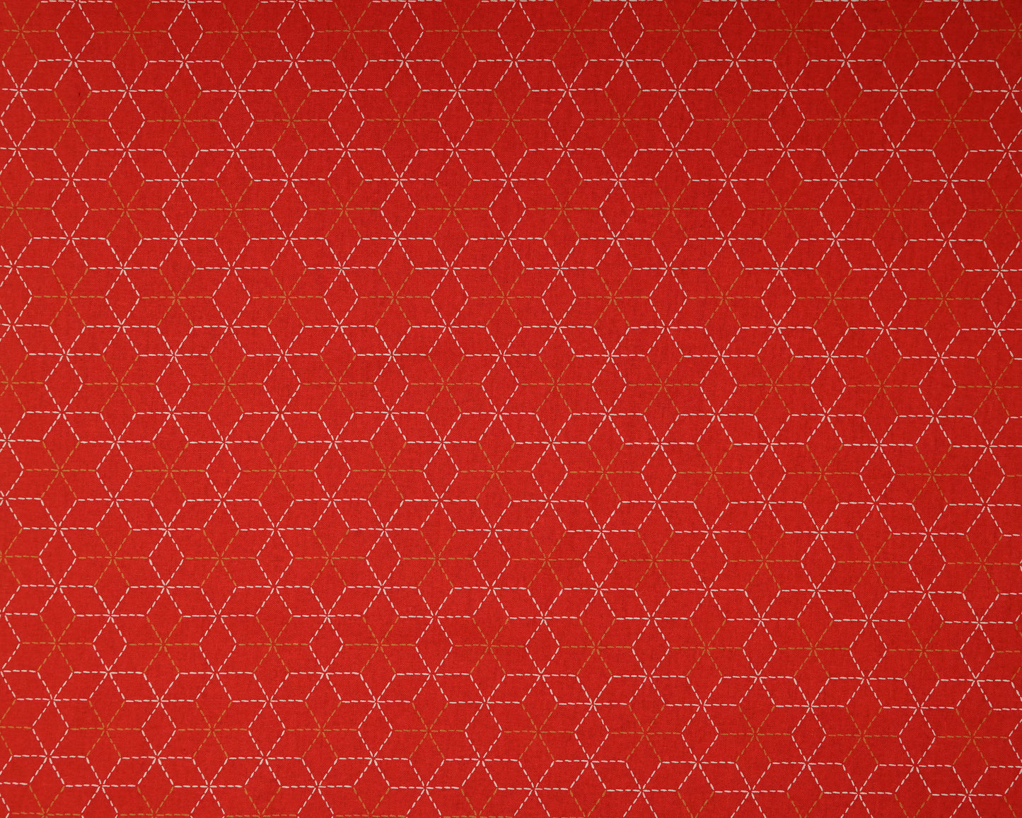 Red fabric with a geometric pattern