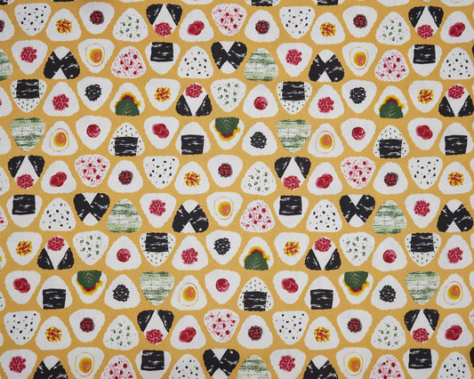 Large Onigiri on Warm Yellow - Oxford Fabric - Asano