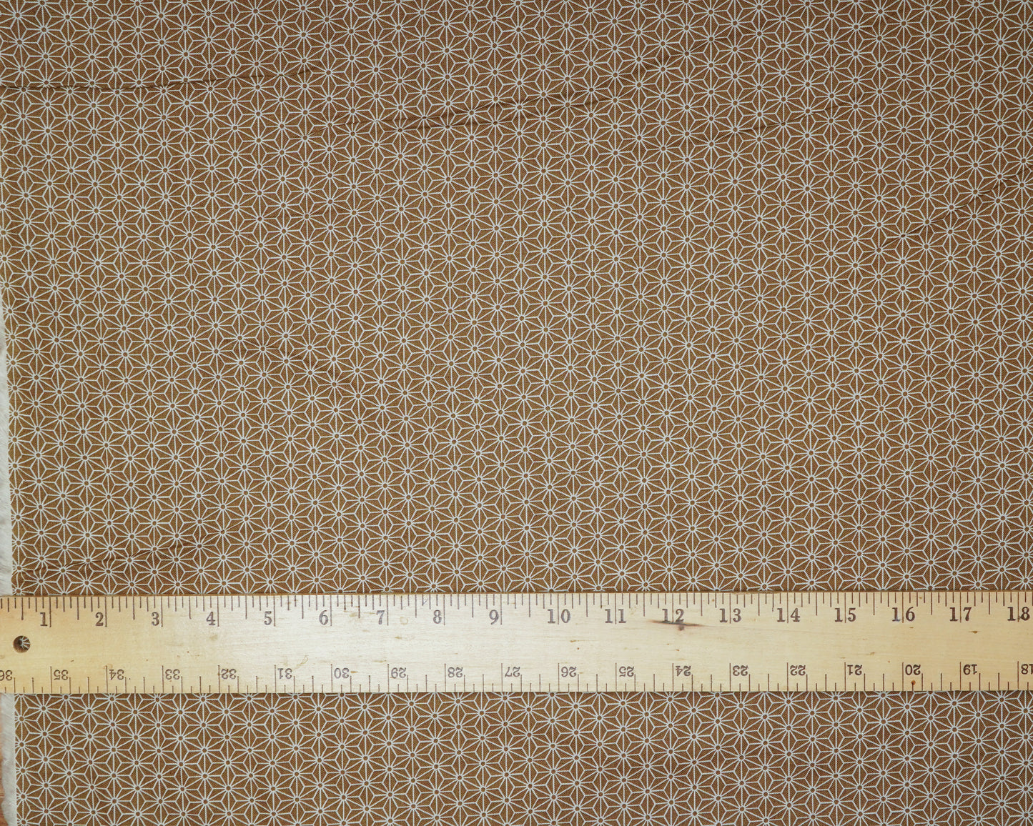 Small Asanoha Print on Bronze - Cotton Fabric - Sevenberry