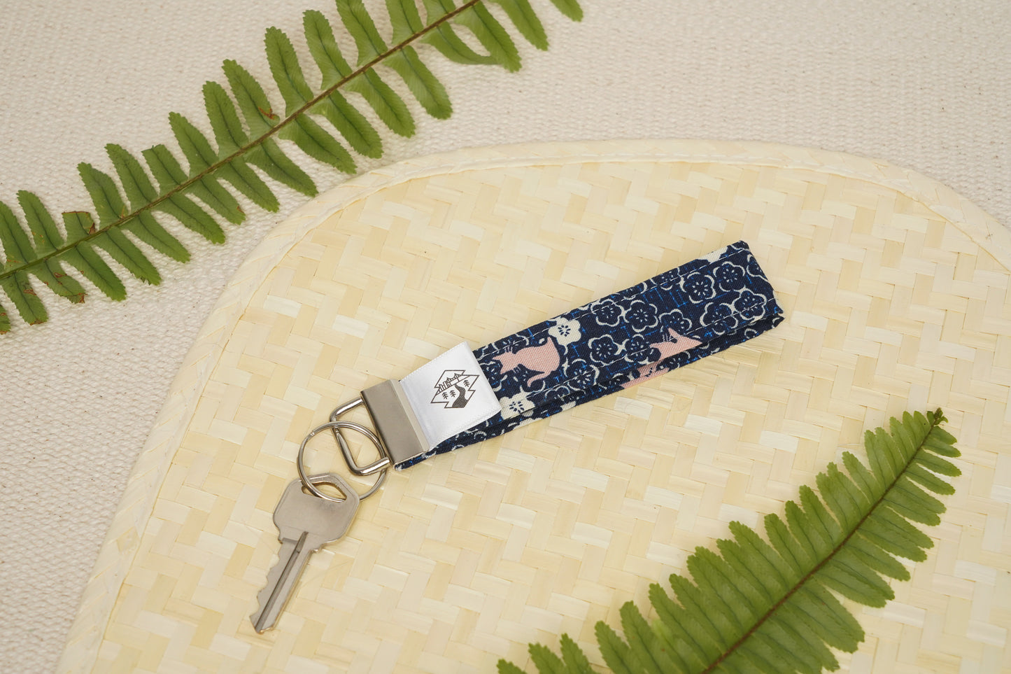 Key Fob Wristlet - Kitties on Blue