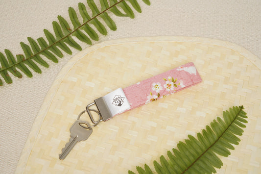 Key Fob Wristlet - Sakura + Rabbit (Pink)