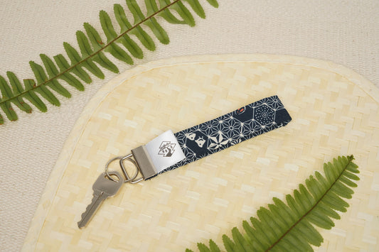 Key Fob Wristlet - Navy Tortoise Shell