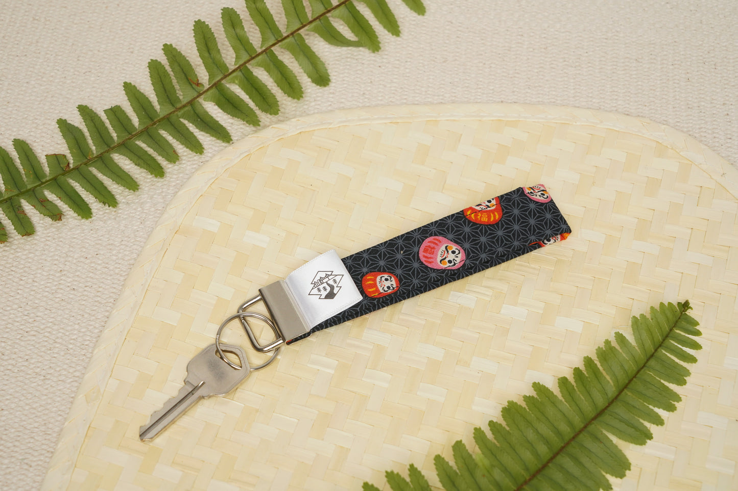 Key Fob Wristlet - Daruma on Black