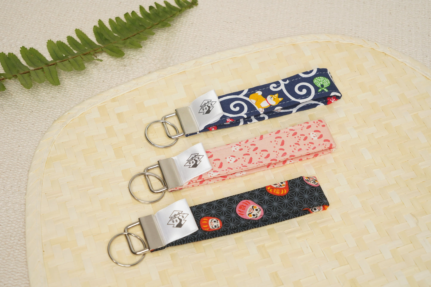 Key Fob Wristlet - Daruma on Black