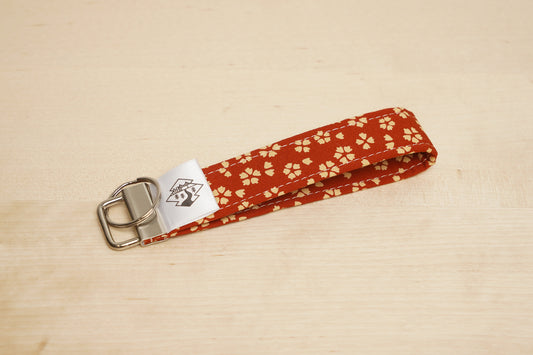 Key Fob Wristlet - Sakura Scatter (Red-Orange)