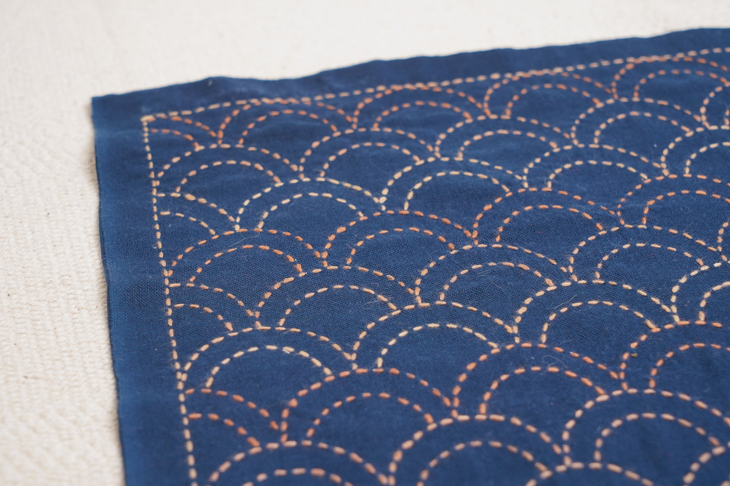 Hanafukin Sashiko Cloth Kit - Segaiha - Persimmon