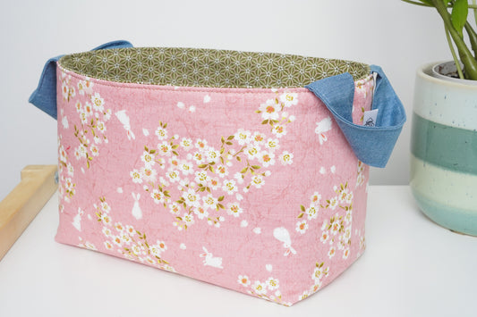 Storage Basket - Sakura and Rabbit (pink)