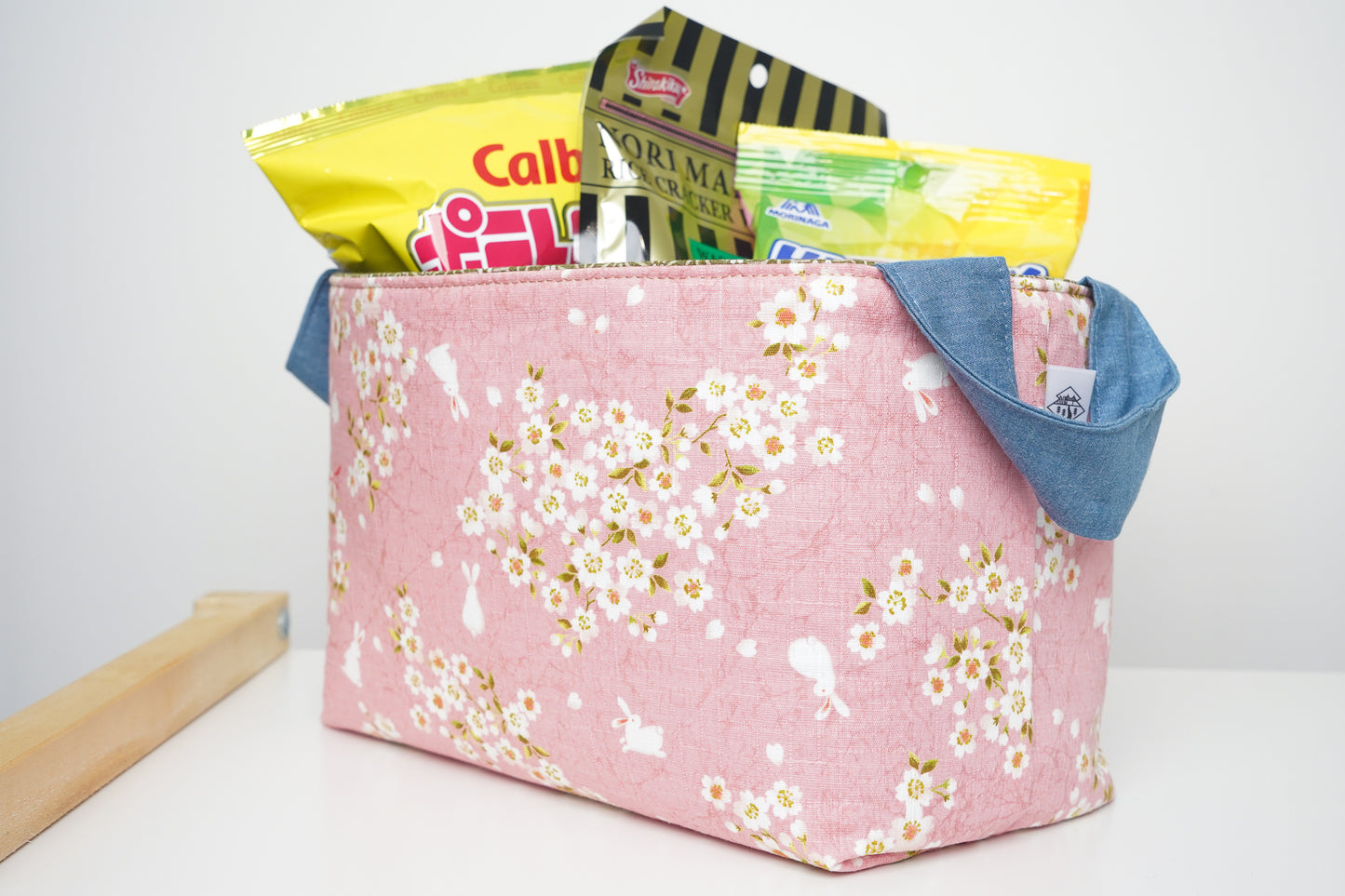 Storage Basket - Sakura and Rabbit (pink)