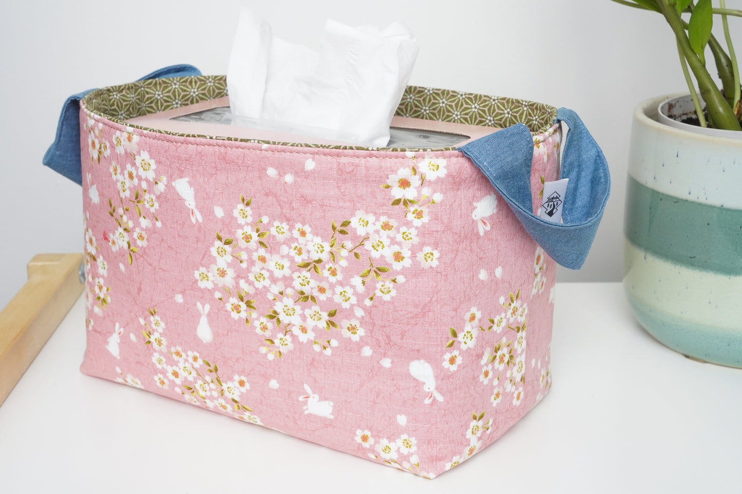 Storage Basket - Sakura and Rabbit (pink)