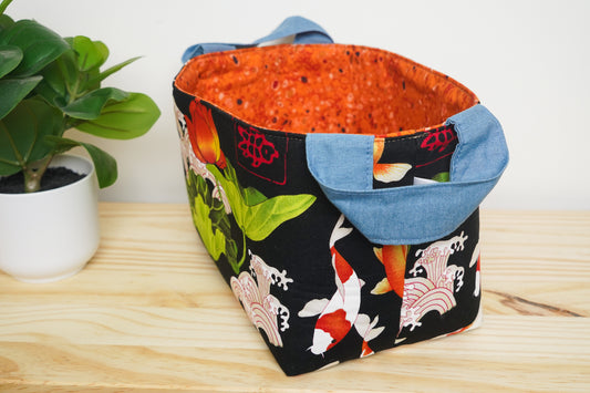 Storage Basket - Koi on Black