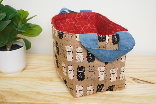 Storage Basket - Maneki Neko (taupe)