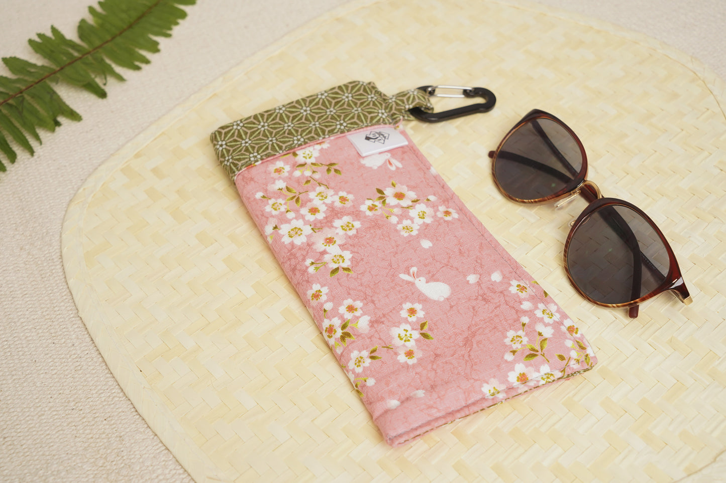 Sunglasses Case - Sakura + Rabbit (Pink)