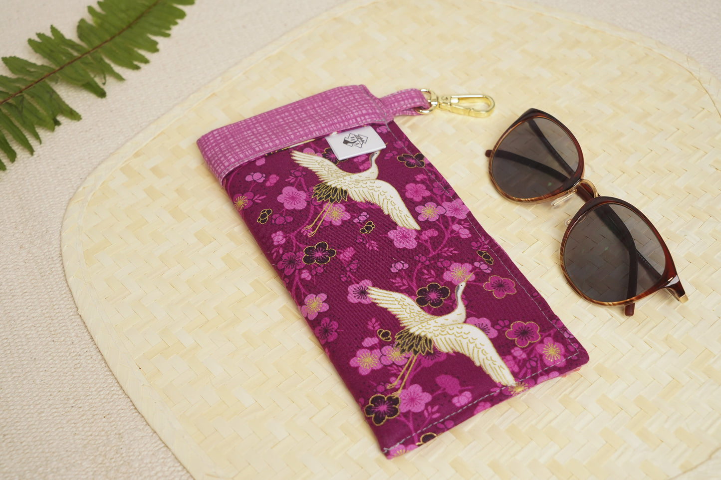 Sunglasses Case - Purple Cranes