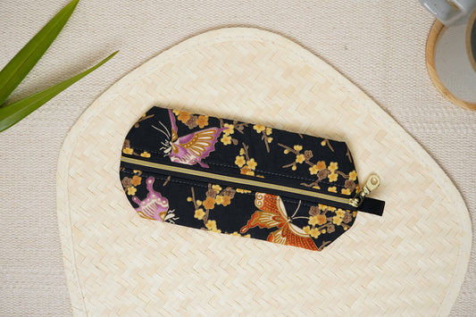 Zippy Pouch - Butterflies (Black)