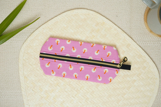 Zippy Pouch - Fall Mushrooms (Pink)