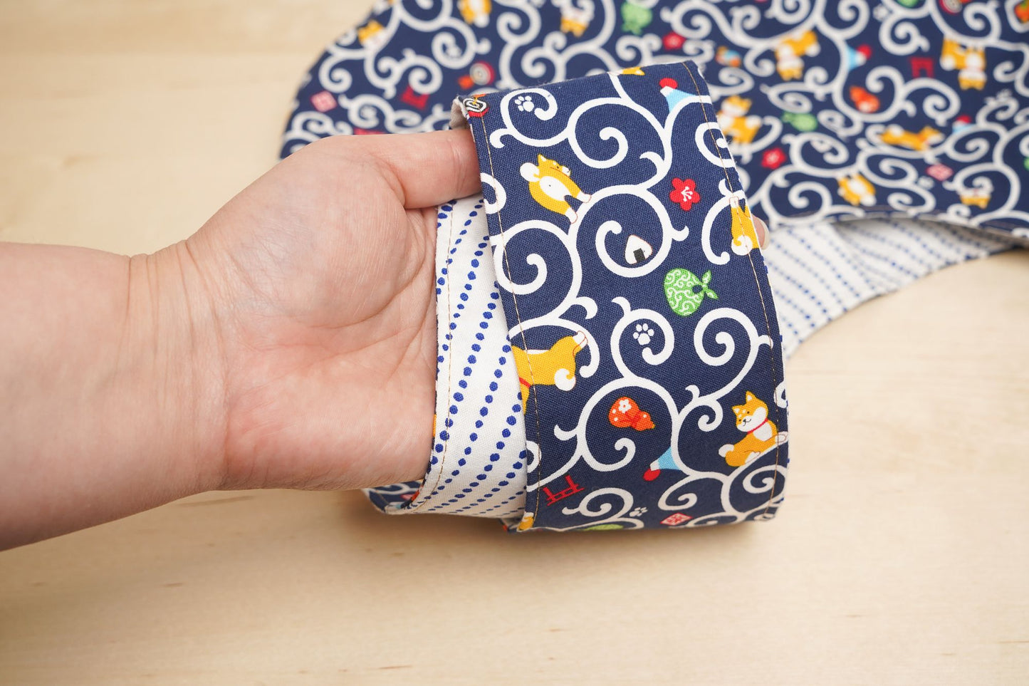 Japanese Knot Bag - Shiba Swirls