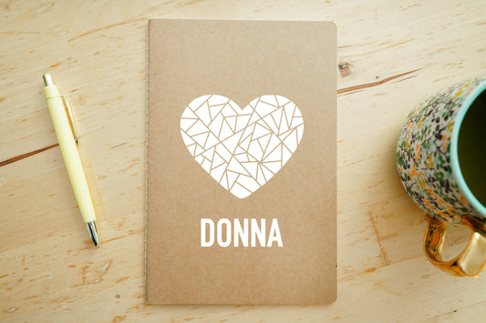 Personalized Geometric Heart Dot-Grid Journal